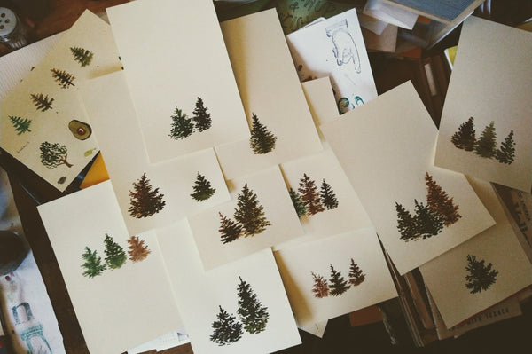 Hand-Painted Holiday Cards in A4